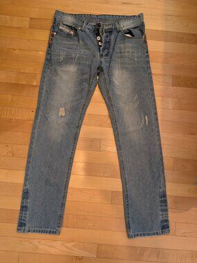 Classic Fashion Distressed Button-up Denim Jeans - 32 x 30